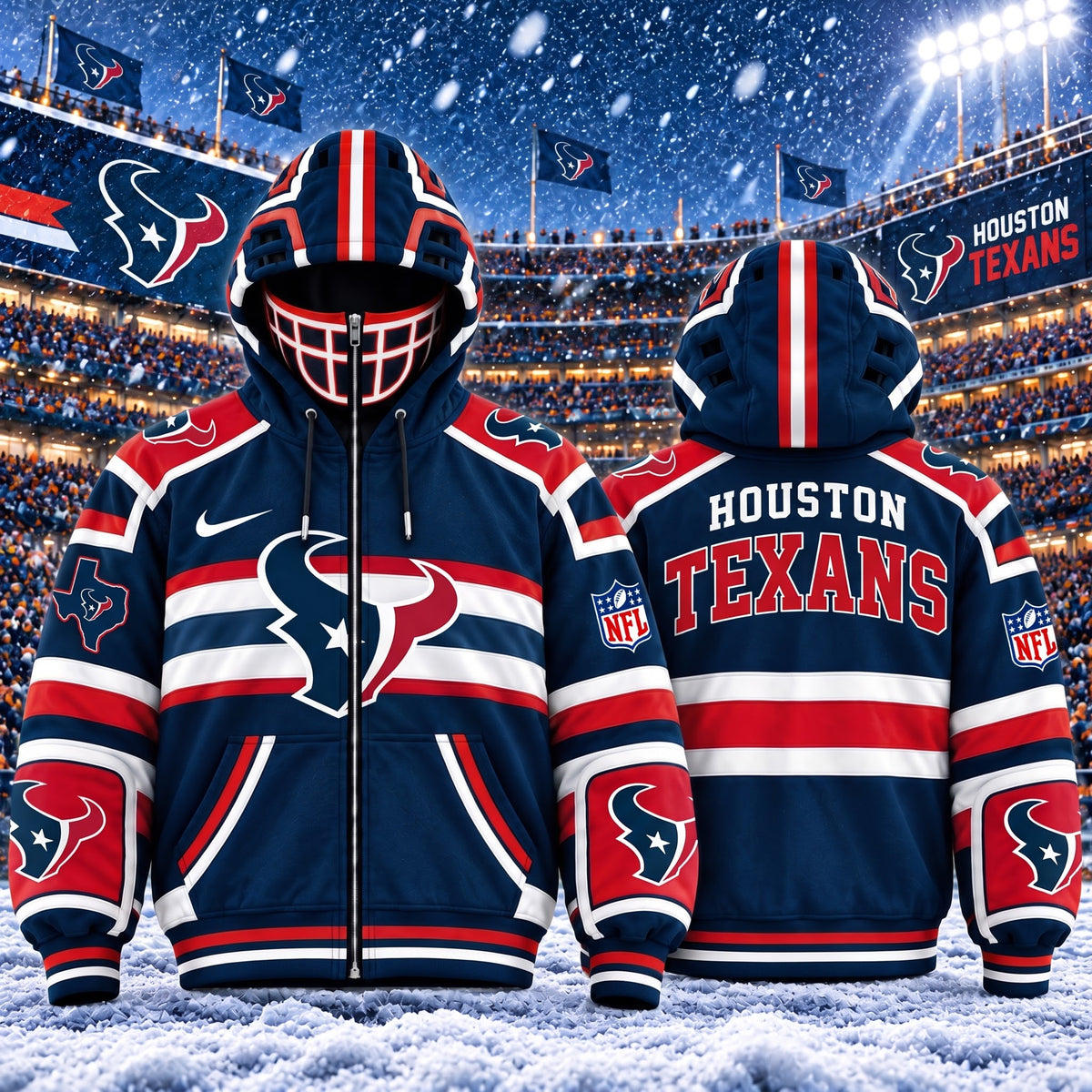 PREMIUM NFL X HT EXCLUSIVE 3D Zipper Jacket Helmet MARK EDITION