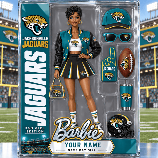 PREMIUM NFL X JJ Barbie PERSONALIZED Acrylic Block Plaque Gifts For Fan - Limited Edition