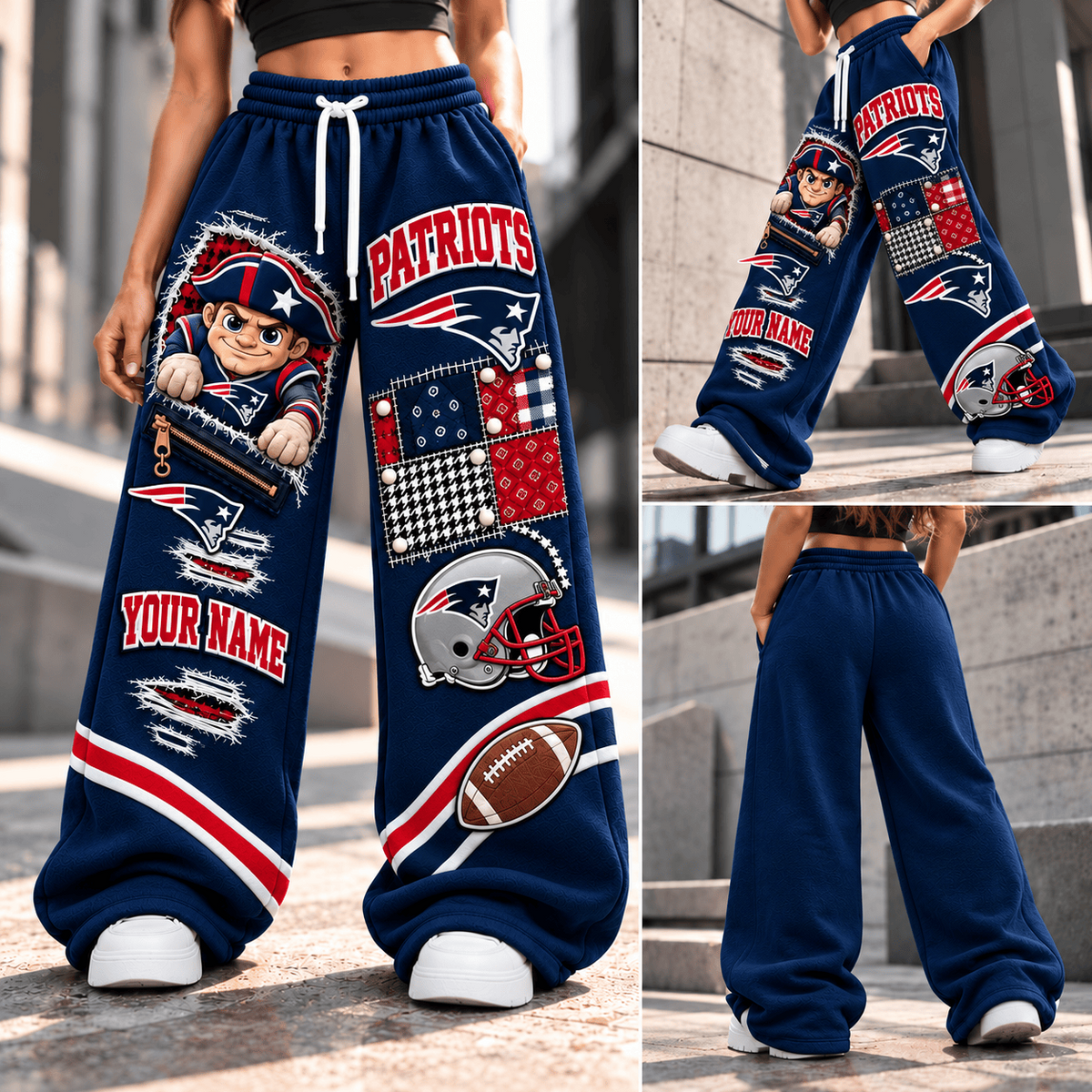 PREMIUM NFL X NEP EXCLUSIVE BESPOKE NAME Long Wide Sweatpants  Limited Edition