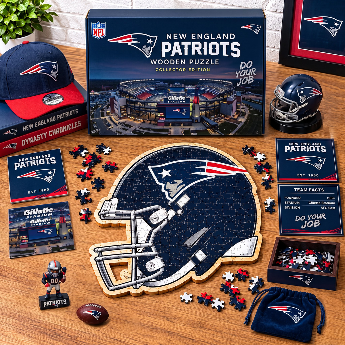 PREMIUM NFL X NEP  EXCLUSIVE Helmet - Wooden Puzzle Gift For Fan Limited Edition