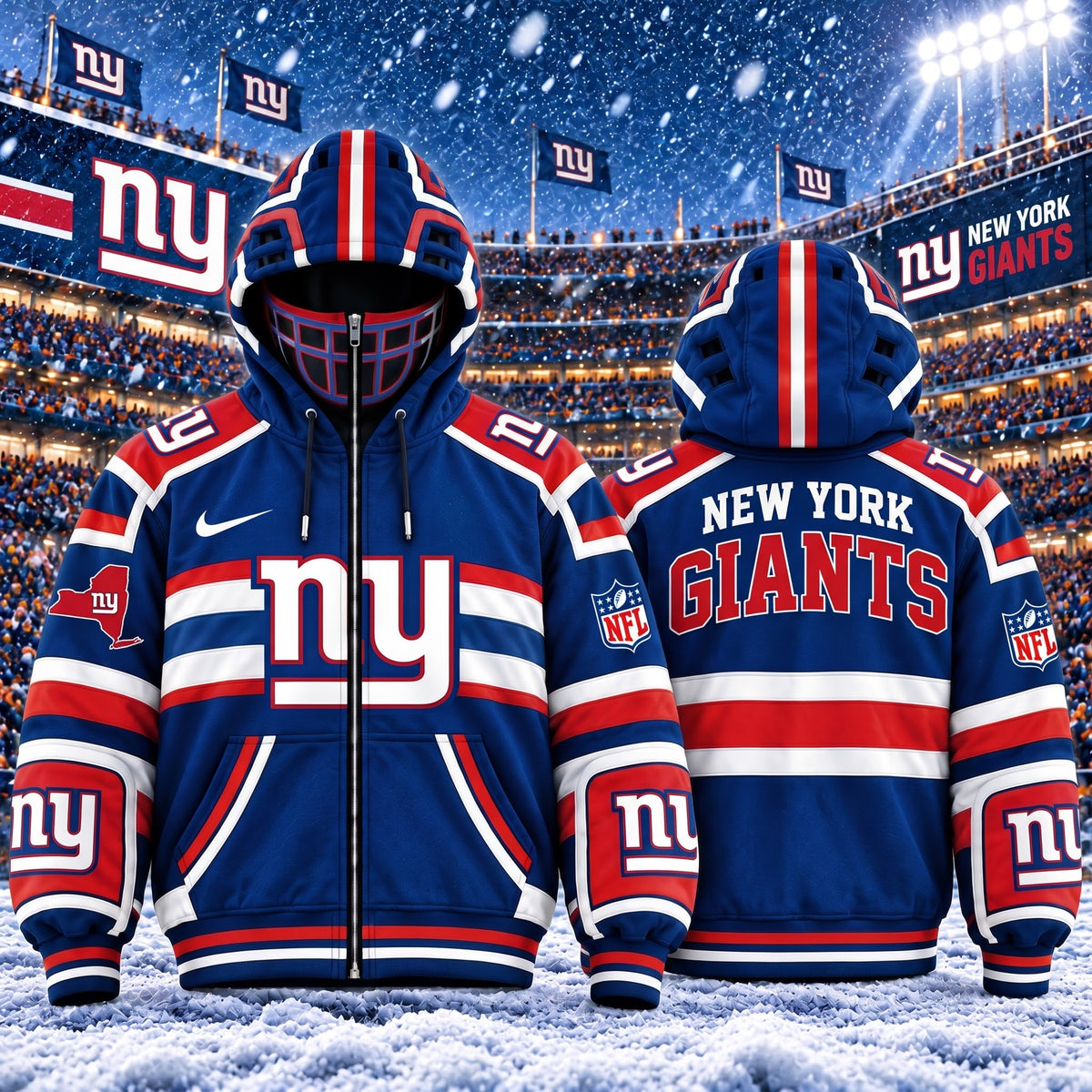 PREMIUM NFL X NYG EXCLUSIVE 3D Zipper Jacket Helmet MARK EDITION