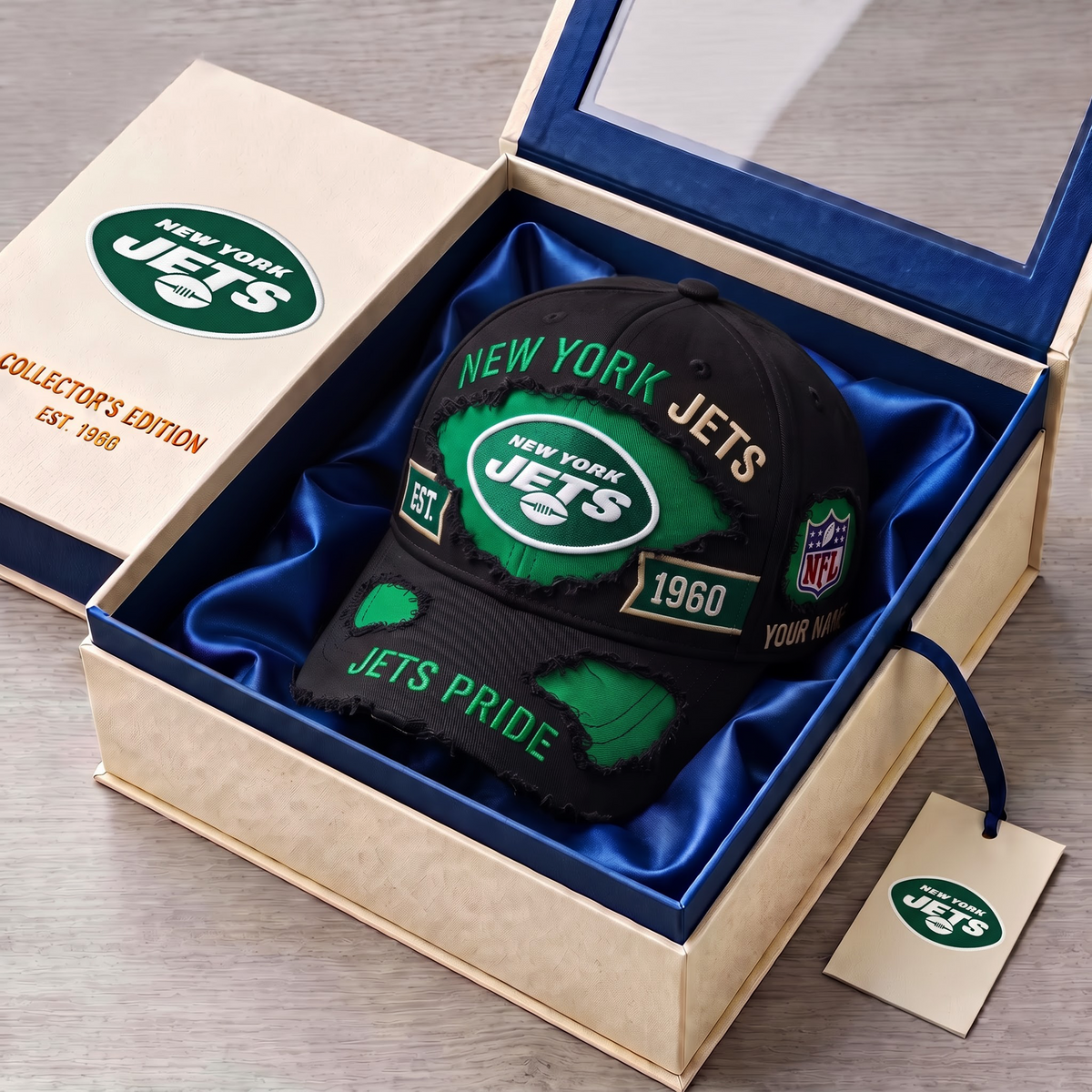 PREMIUM NFL X NYJ DELUXE CUSTOME NAME CLASSIC CAP LIMTED EDITION