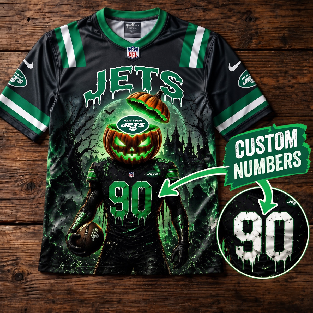 PREMIUM NFL X NYJ EXCLUSIVE SPOOKY NIGHT V-Neck Shirt Limited 2026