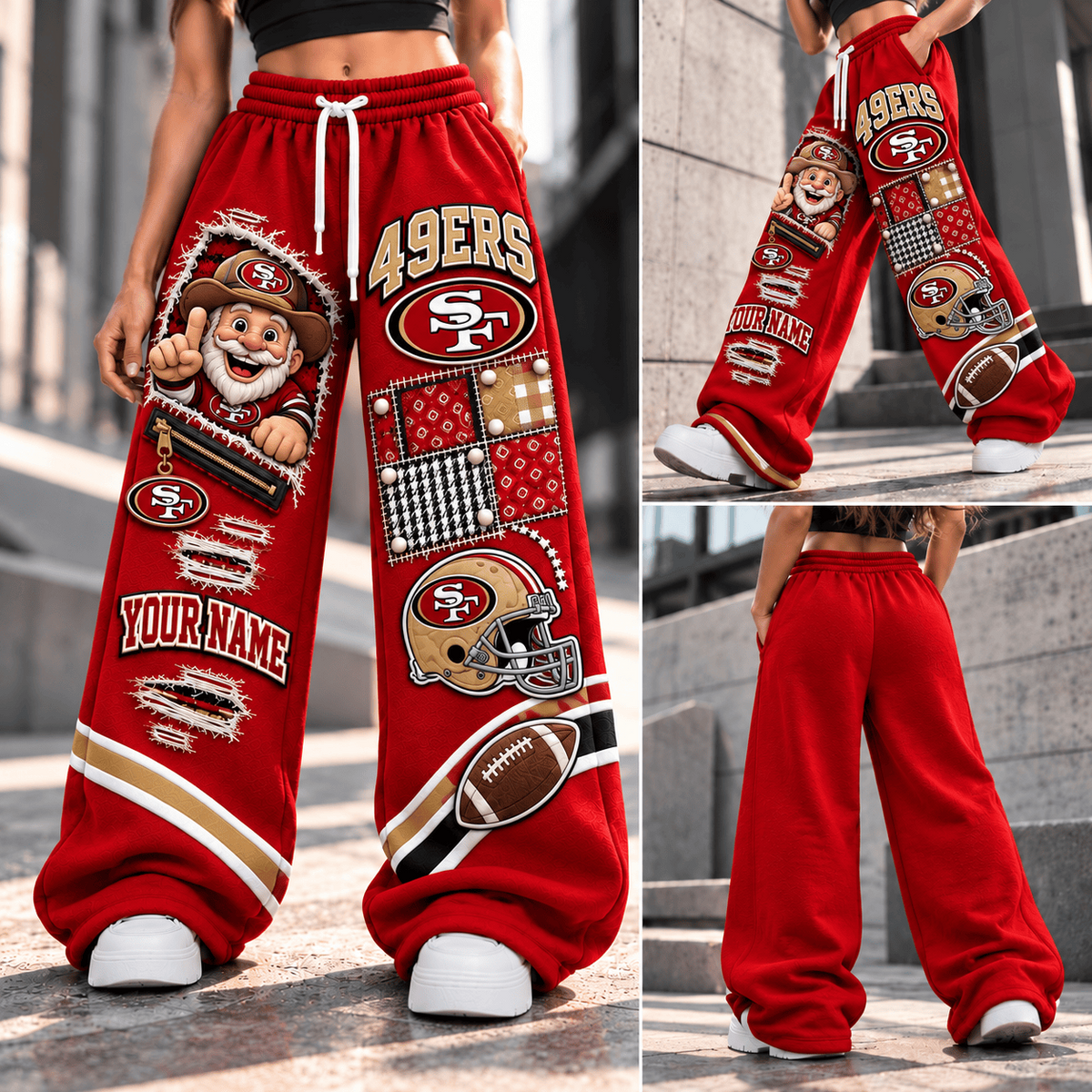 PREMIUM NFL X SF EXCLUSIVE BESPOKE NAME Long Wide Sweatpants  Limited Edition