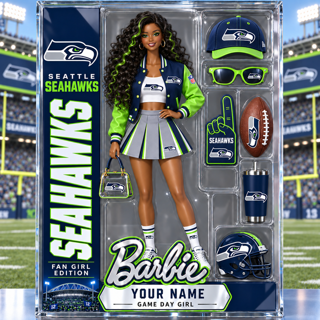 PREMIUM NFL X SS Barbie PERSONALIZED Acrylic Block Plaque Gifts For Fan - Limited Edition