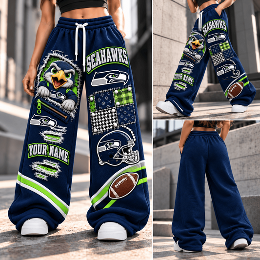 PREMIUM NFL X SS EXCLUSIVE BESPOKE NAME Long Wide Sweatpants  Limited Edition