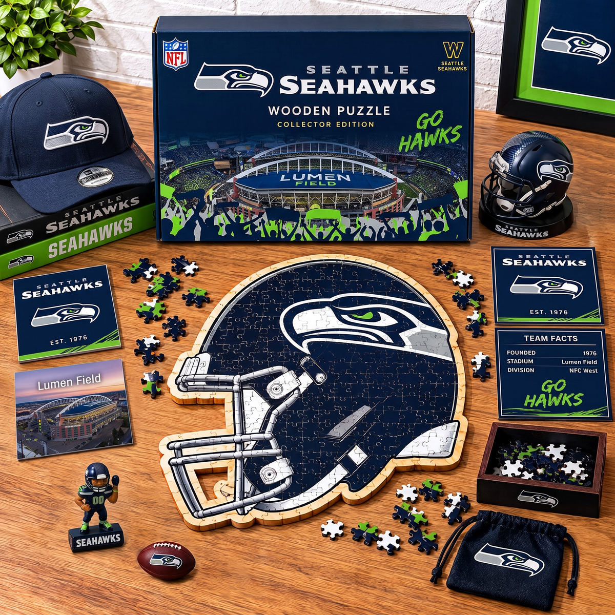PREMIUM NFL X SS EXCLUSIVE Helmet - Wooden Puzzle Gift For Fan Limited Edition