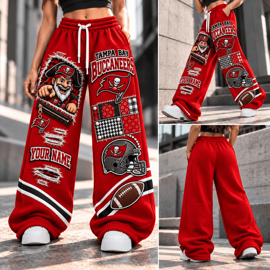 PREMIUM NFL X TBB EXCLUSIVE BESPOKE NAME Long Wide Sweatpants  Limited Edition