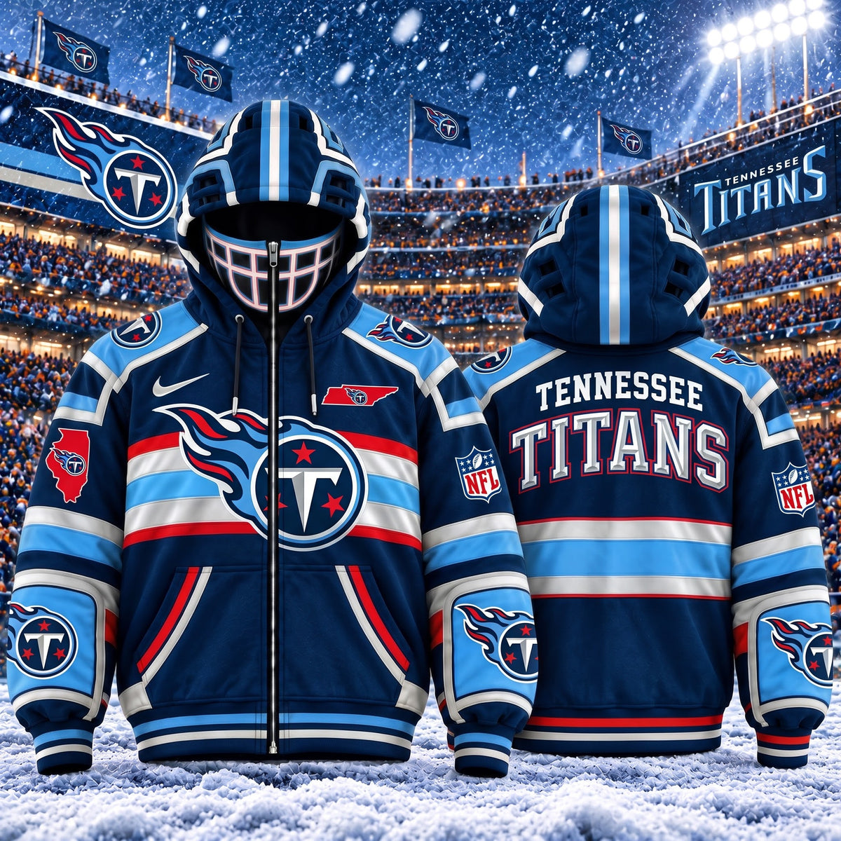 PREMIUM NFL X TT EXCLUSIVE 3D Zipper Jacket Helmet MARK EDITION