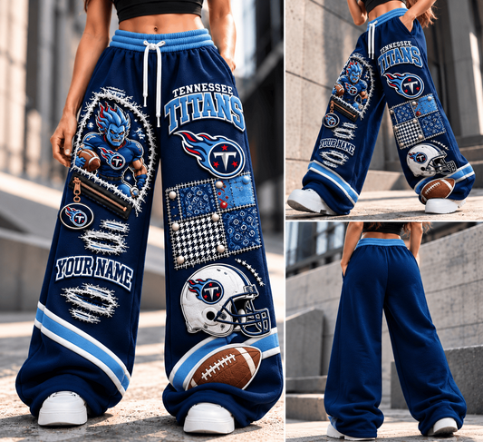 PREMIUM NFL X TT EXCLUSIVE BESPOKE NAME Long Wide Sweatpants  Limited Edition