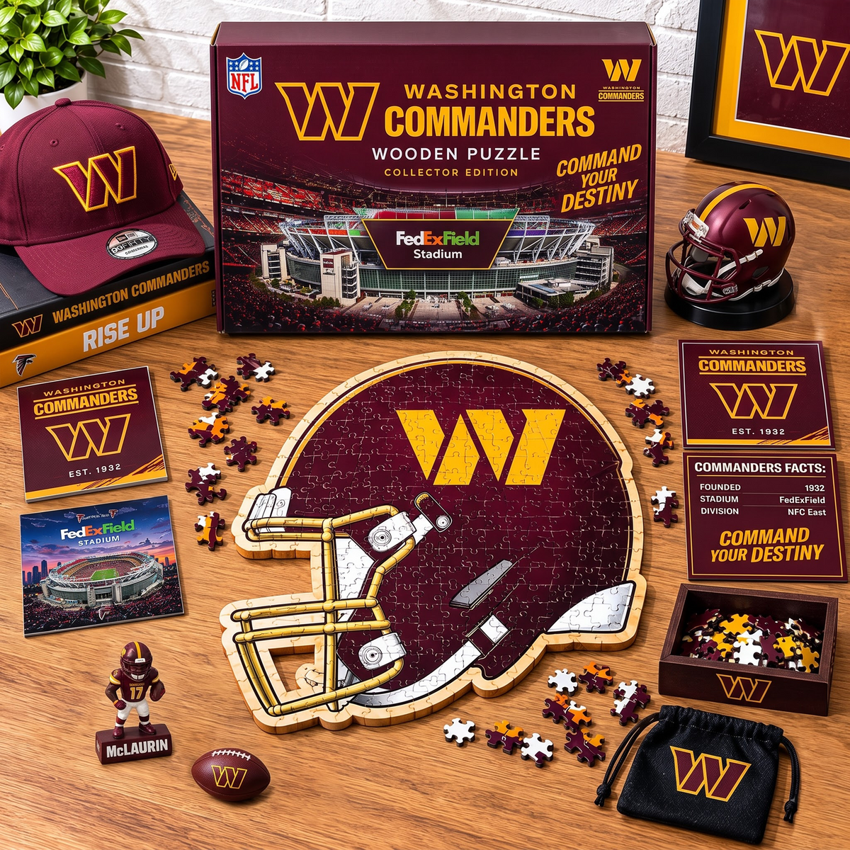PREMIUM NFL X WC EXCLUSIVE Helmet - Wooden Puzzle Gift For Fan Limited Edition