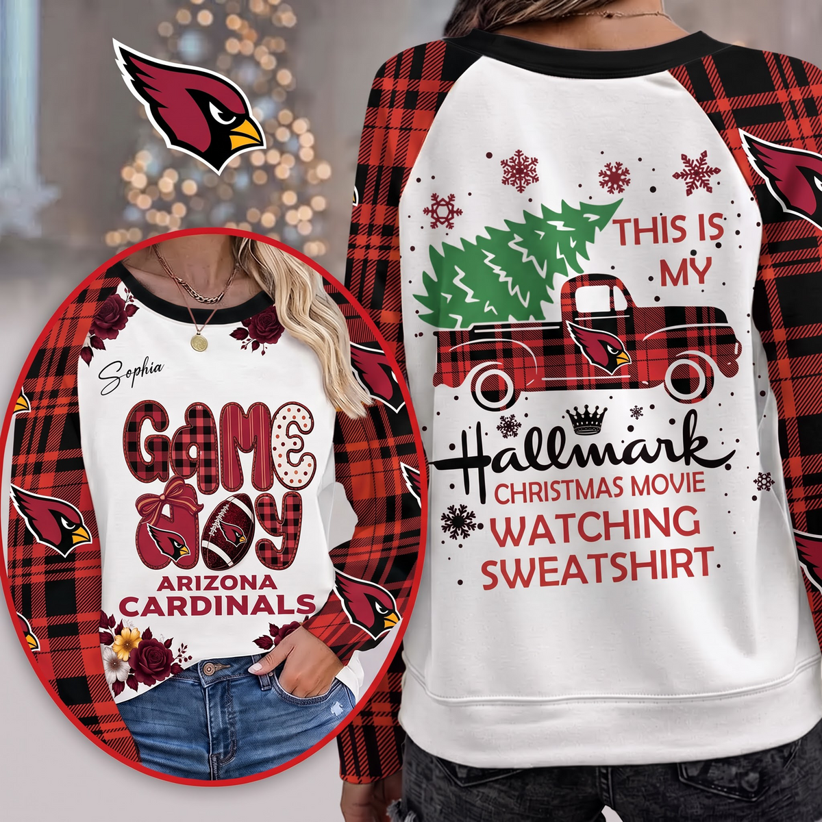 PREMIUM NFL x AC EXCLUSIVE PERSONALIZED Cozy Round Neck Raglan Sleeve Sweatshirt