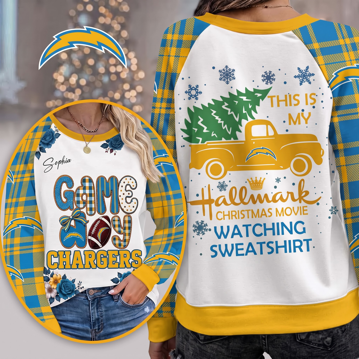 PREMIUM NFL x LAC EXCLUSIVE PERSONALIZED Cozy Round Neck Raglan Sleeve Sweatshirt