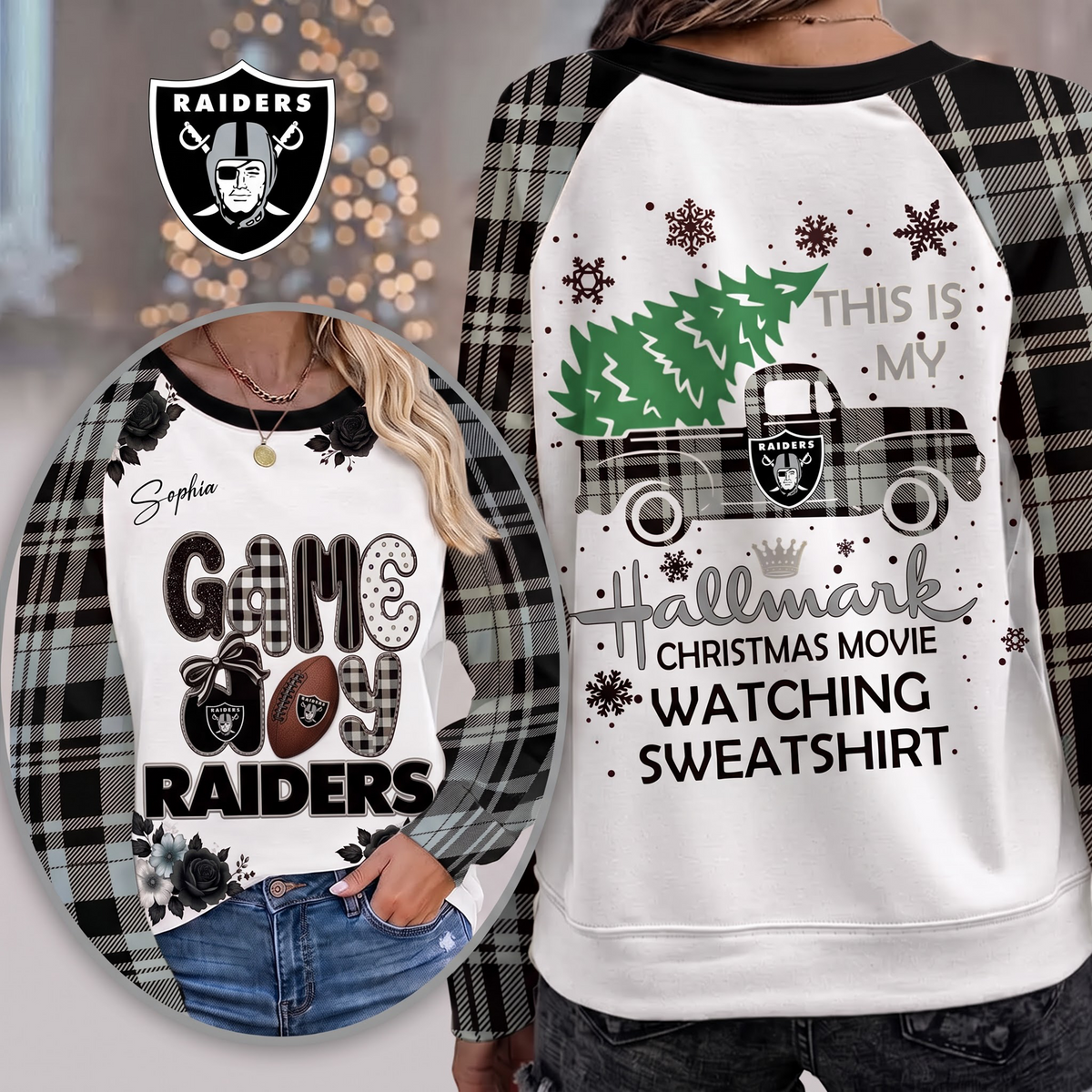 PREMIUM NFL x LVR EXCLUSIVE PERSONALIZED Cozy Round Neck Raglan Sleeve Sweatshirt