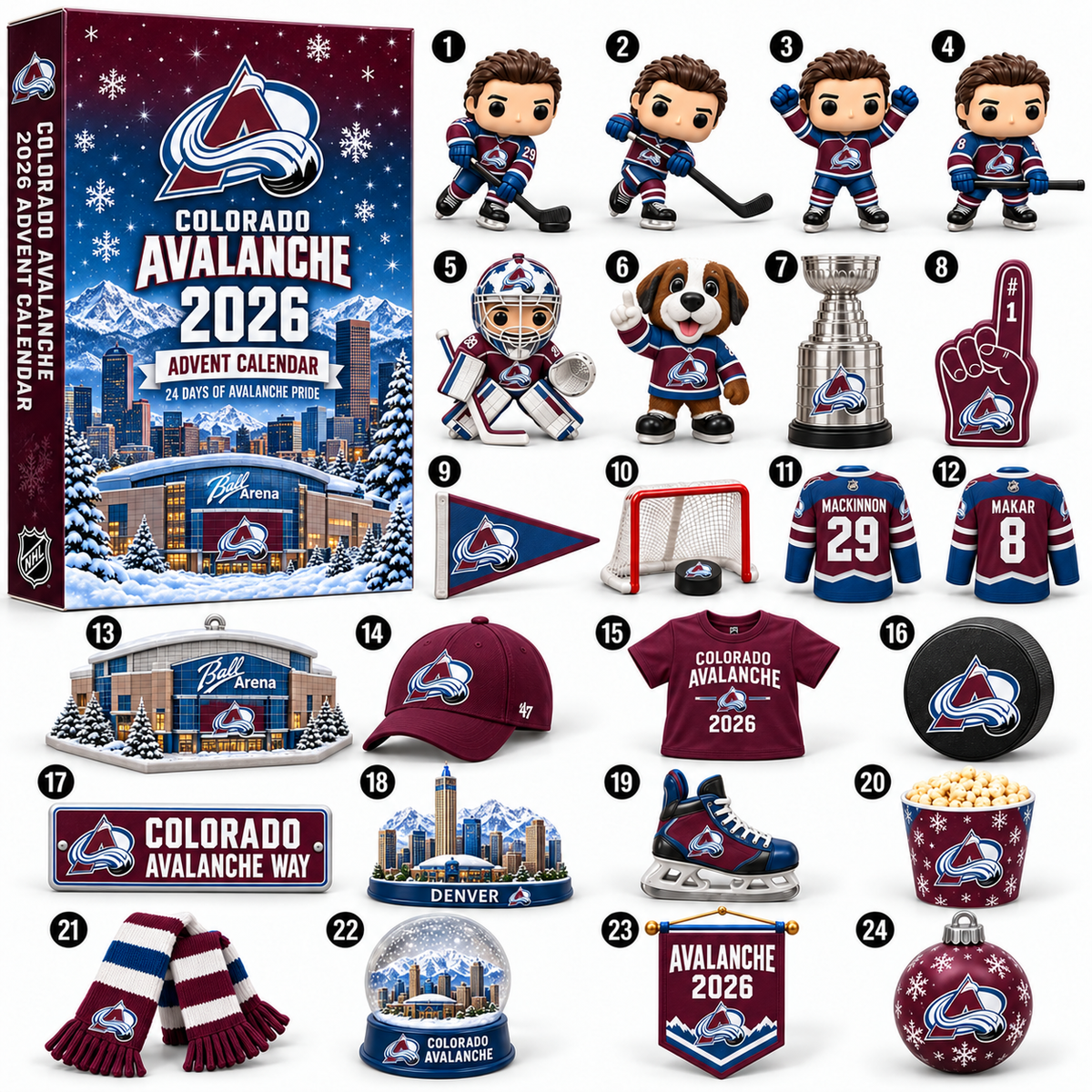 PREMIUM NHL X COL 24-Day Game Day Surprise Countdown V2 Advent Calendar HLP HLPHUONG 091