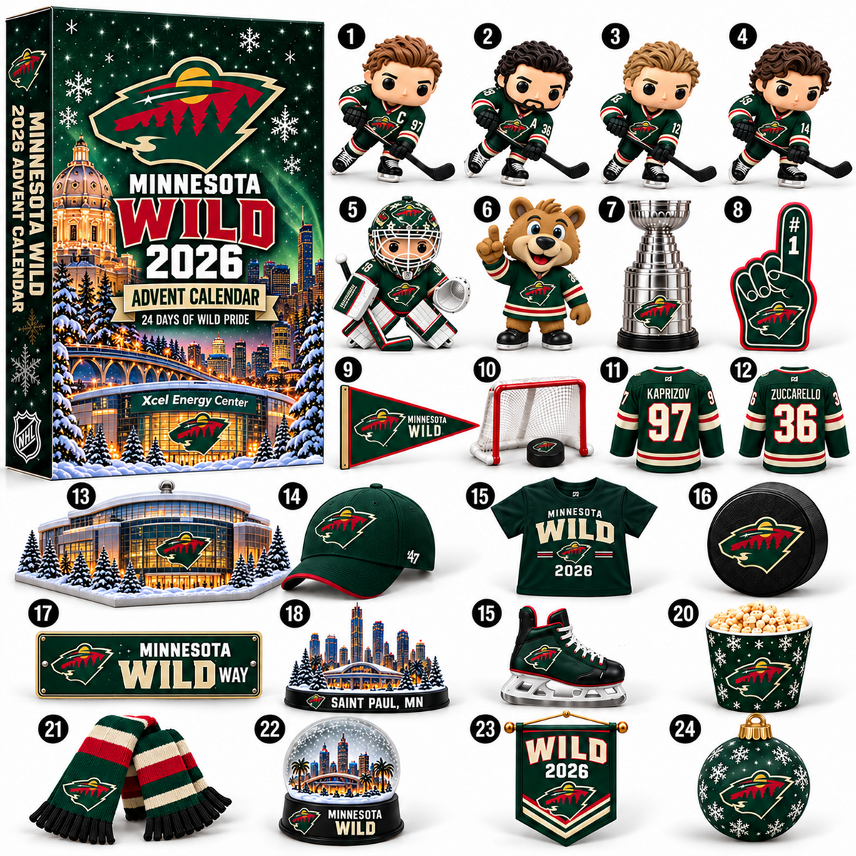 PREMIUM NHL X MIN 24-Day Game Day Surprise Countdown V2 Advent Calendar