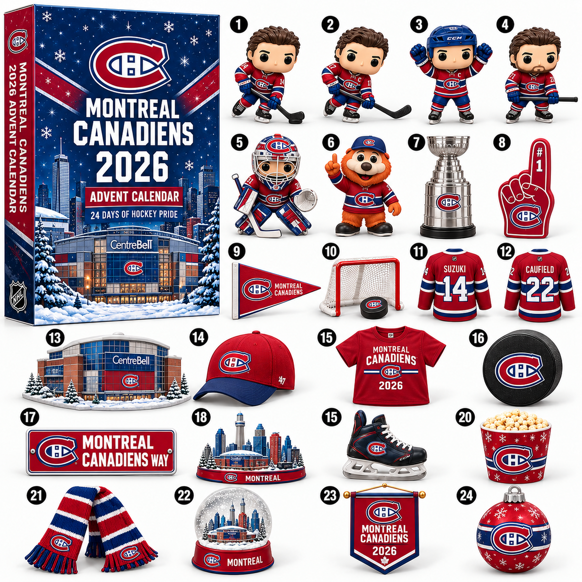 PREMIUM NHL X MON 24-Day Game Day Surprise Countdown V2 Advent Calendar