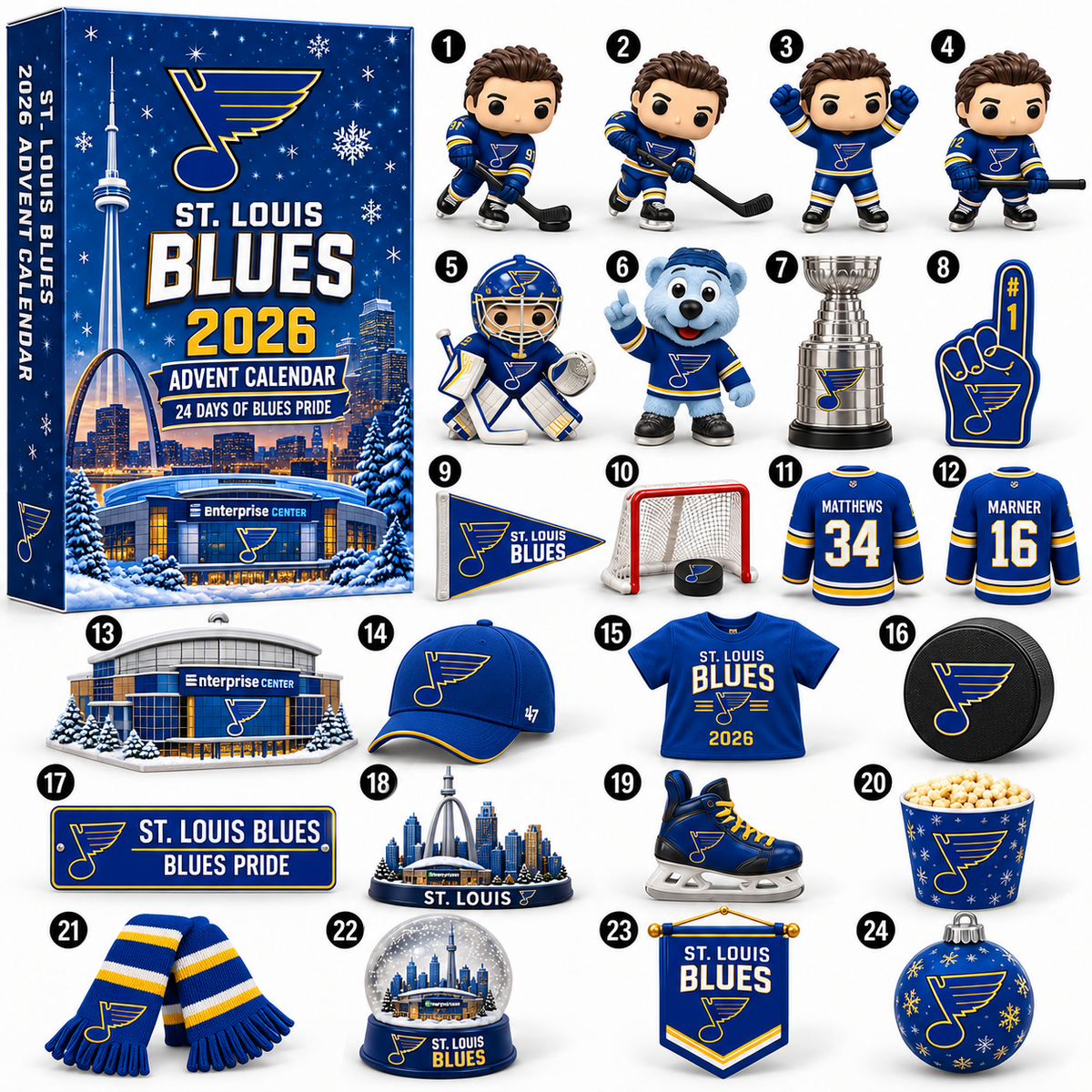 PREMIUM NHL X STL 24-Day Game Day Surprise Countdown V2 Advent Calendar