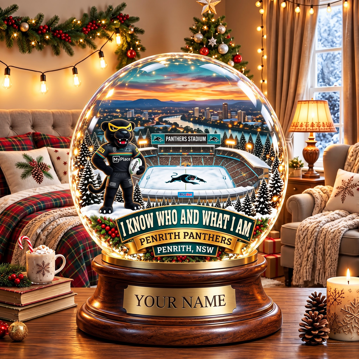 PREMIUM NRL PP DELUXE PERSONALIZED Crystal Ball Night Light For FanLIMITED EDITION