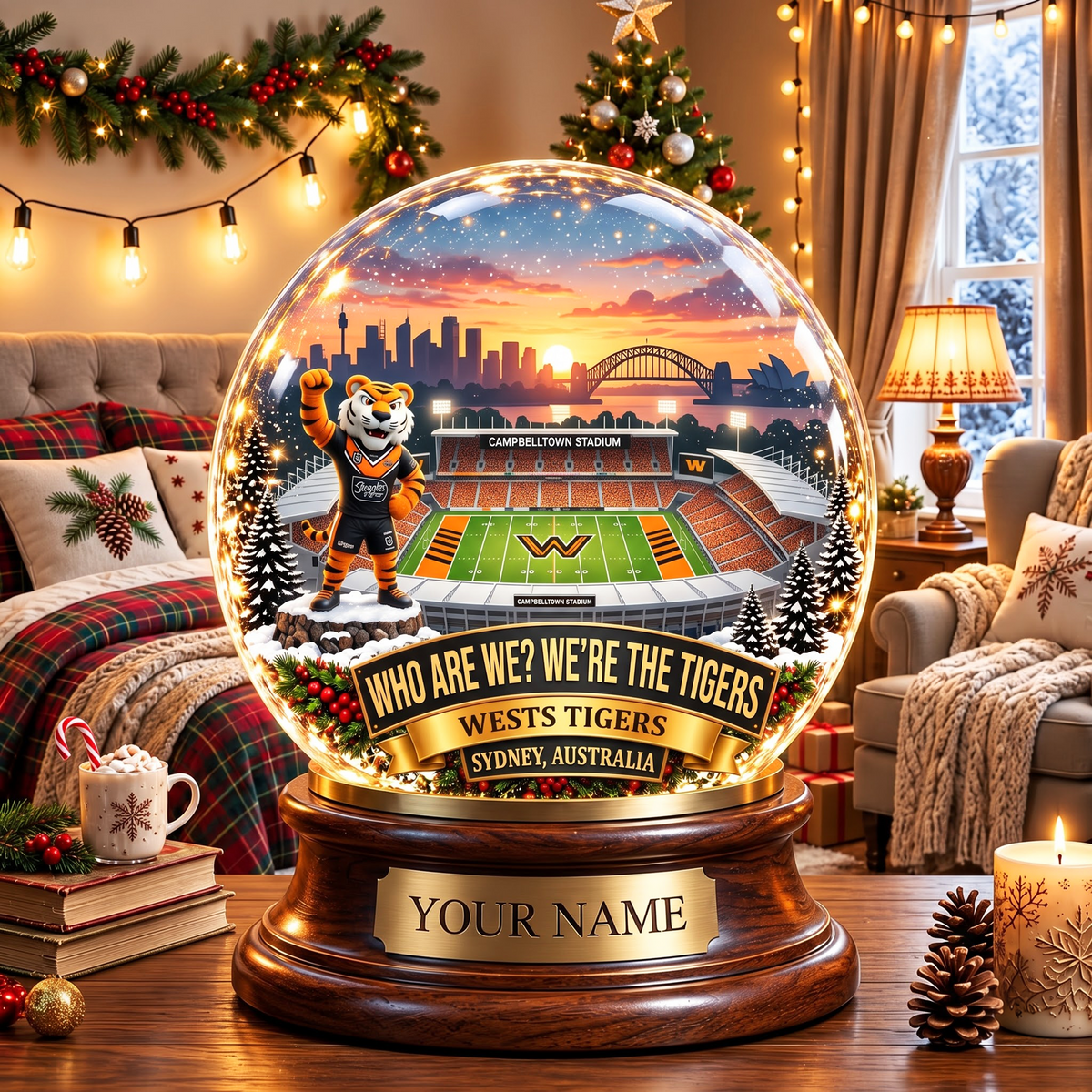 PREMIUM NRL WT DELUXE PERSONALIZED Crystal Ball Night Light For FanLIMITED EDITION
