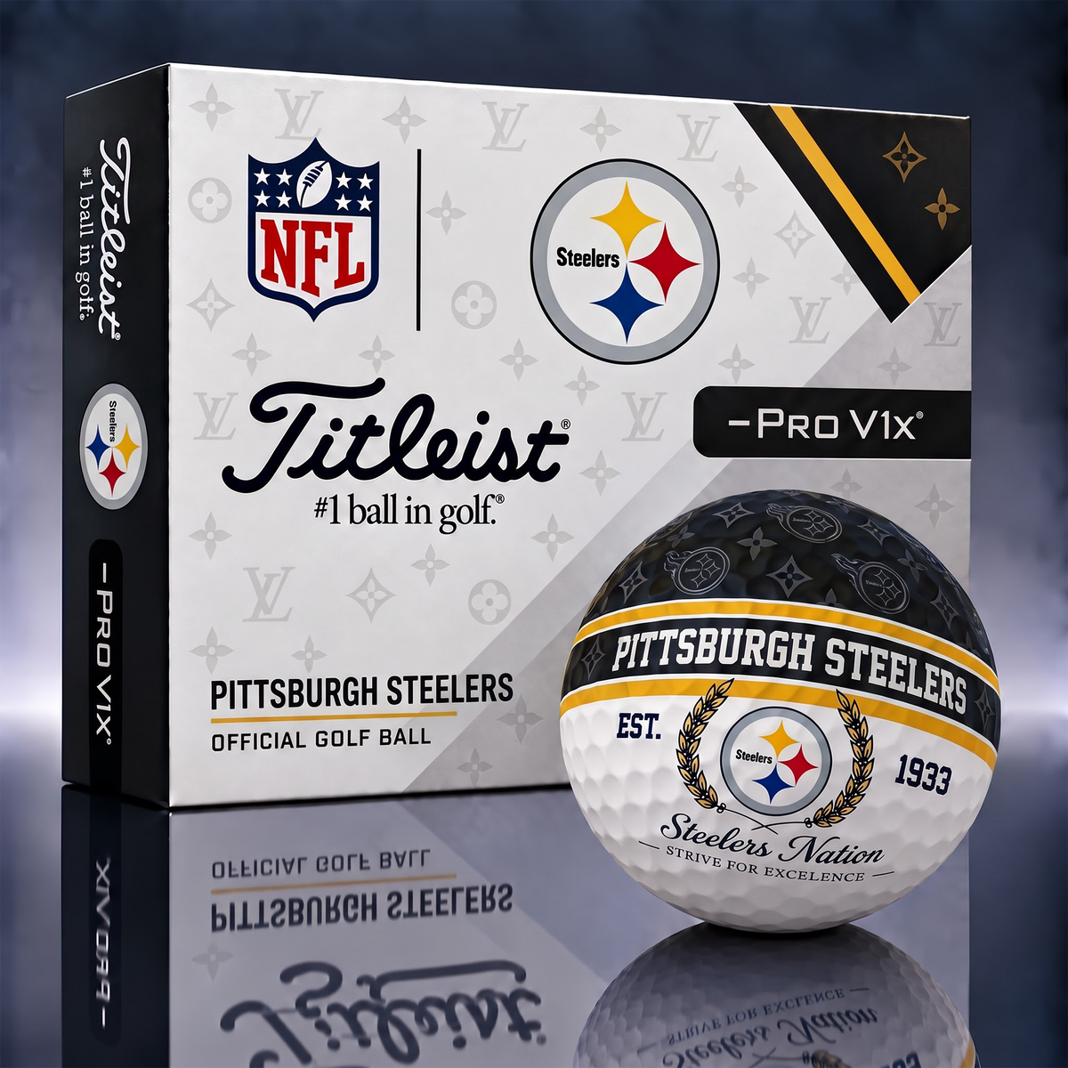 PS x NFL Custom LV x Titleist Pro V1 Golf Balls Set