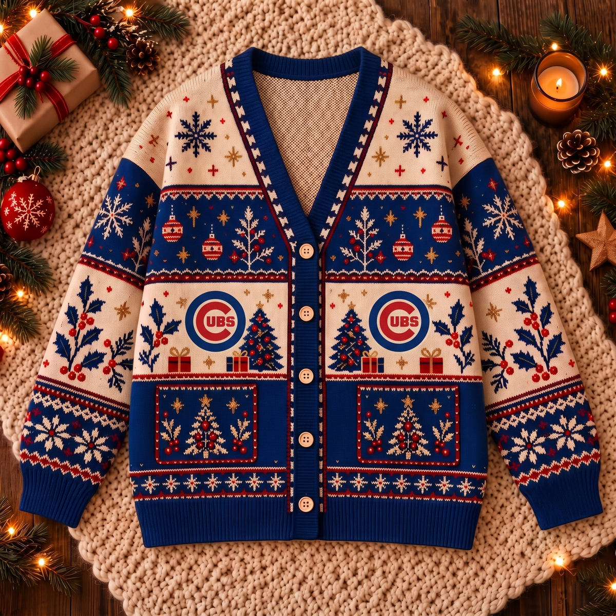 Premium Christmas MLB x CHI Knitted Cardigan