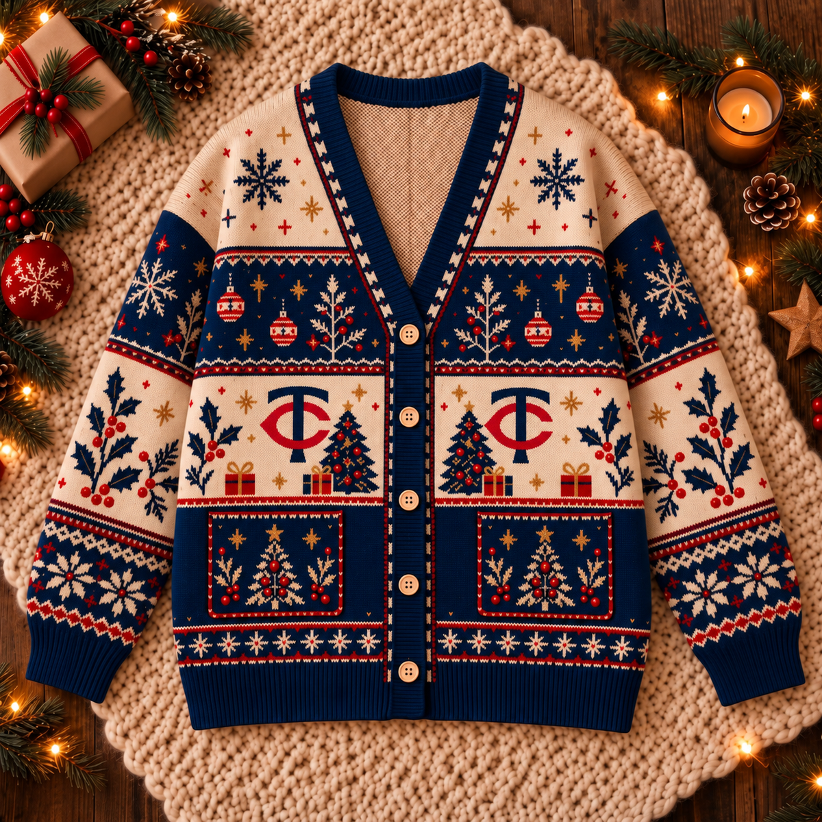 Premium Christmas MLB x MIN Knitted Cardigan