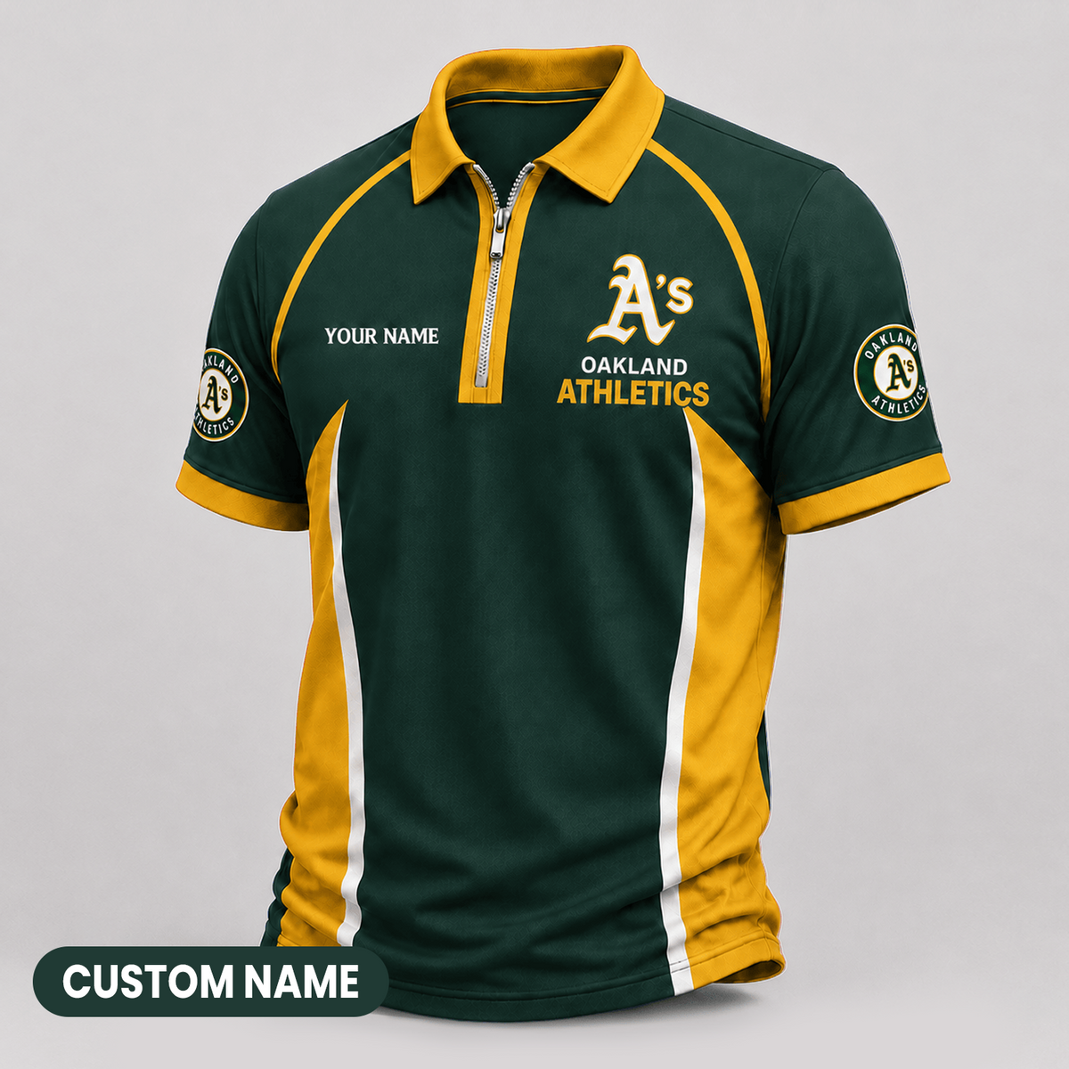 Premium MLB x ATH Performance Zipper Polo Shirt