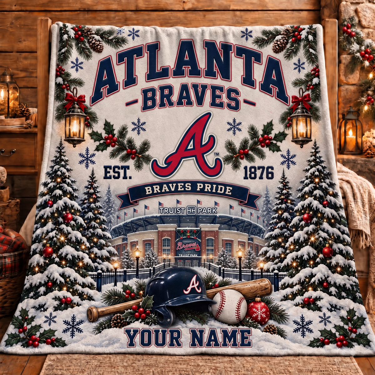 Premium MLB x ATL Pride Personalized Name Blanket