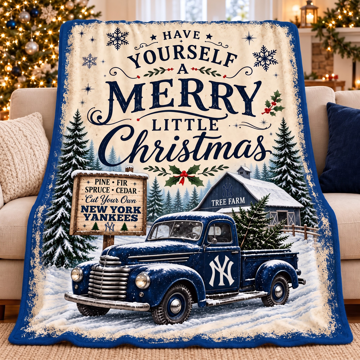 Premium MLB x NYY Tree Farm Blanket