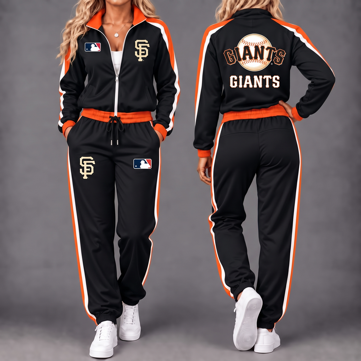 Premium MLB x SF Game Day Waterproof Windbreaker Zip-Up Tracksuit Set