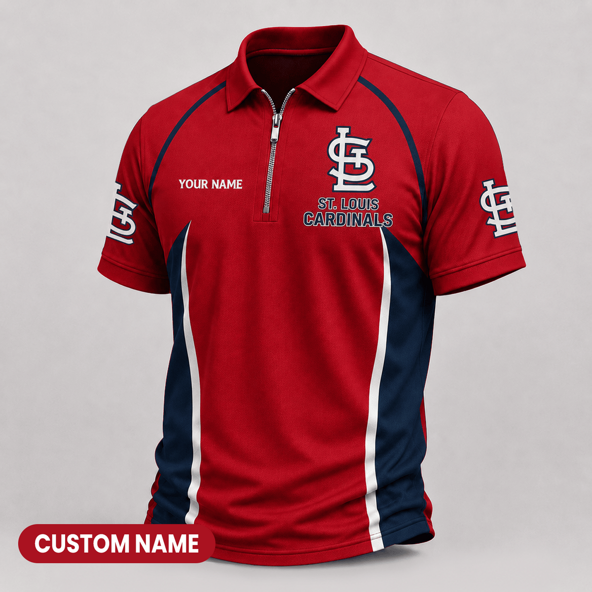 Premium MLB x STL Performance Zipper Polo Shirt
