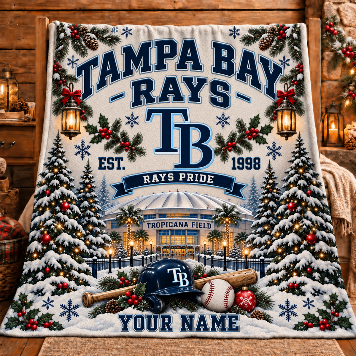 Premium MLB x TB Pride Personalized Name Blanket