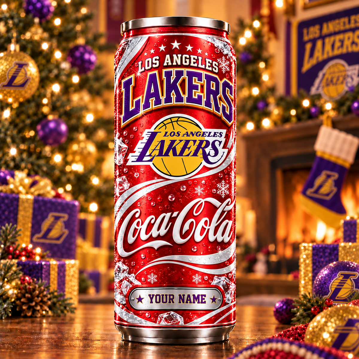 Premium NBA x LAL Personalized Name Can Tumbler