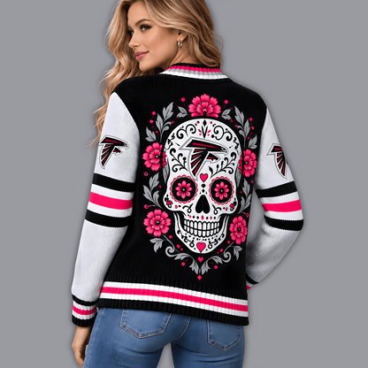 Premium NFL x ATL Floral Skull Knit Cardigan