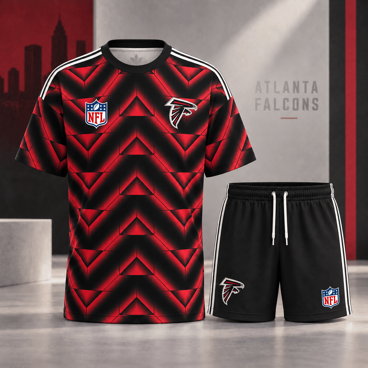 Premium NFL x ATL Geometric Performance Shirt & Shorts Set
