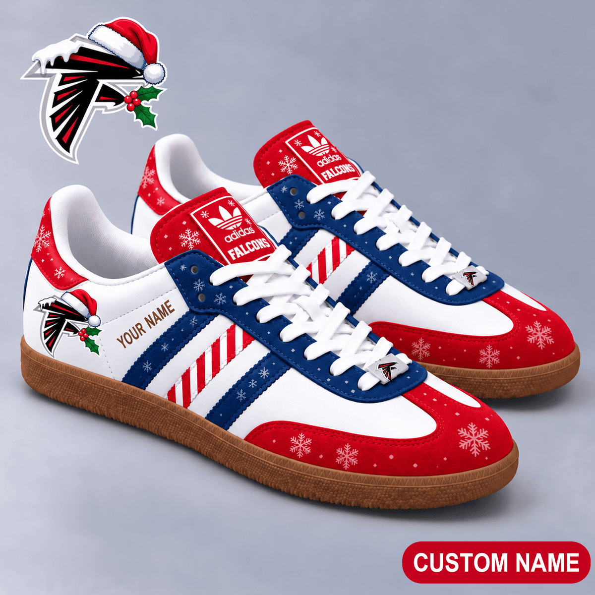 Premium NFL x ATL Merry Stripes Samba Shoes