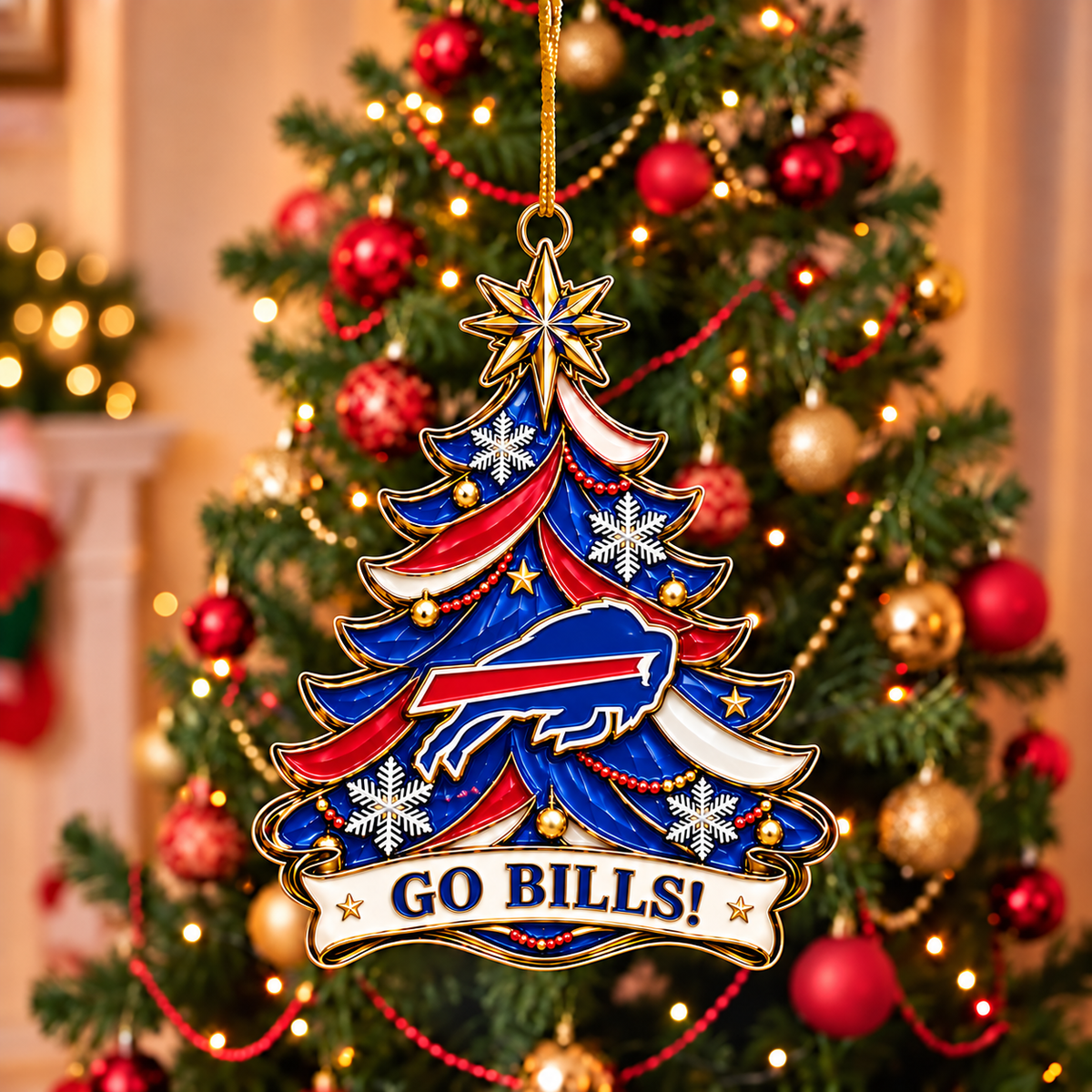 Premium NFL x BUF Christmas Tree Ornament