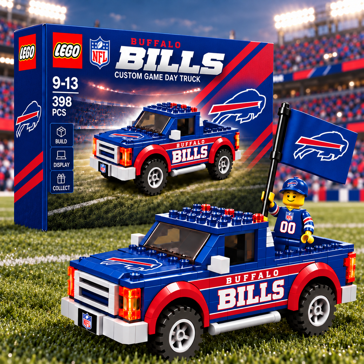 Premium NFL x BUF Game Day Building Blocks Truck Toy Set