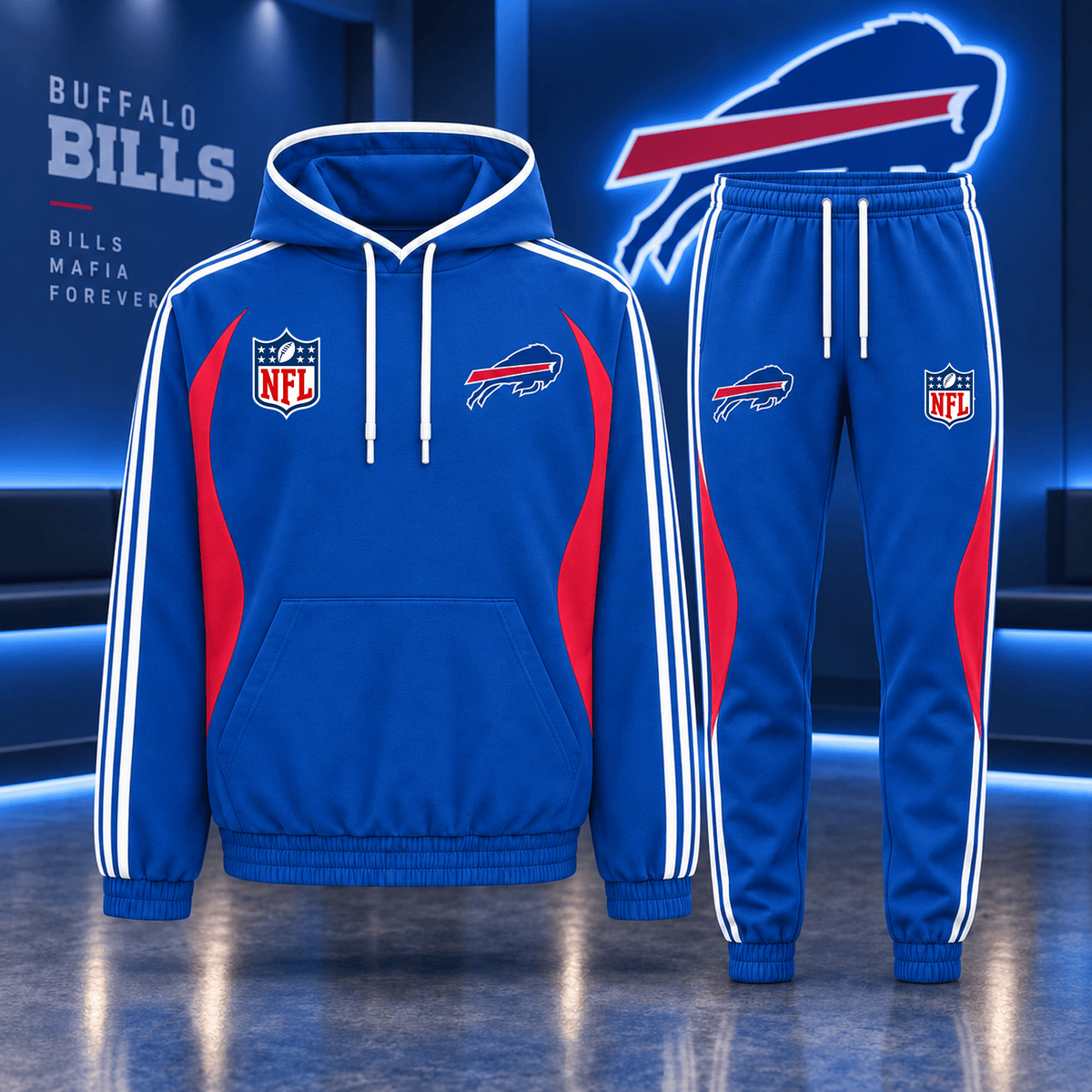 Premium NFL x BUF Sideline Performance Hoodie & Jogger Set