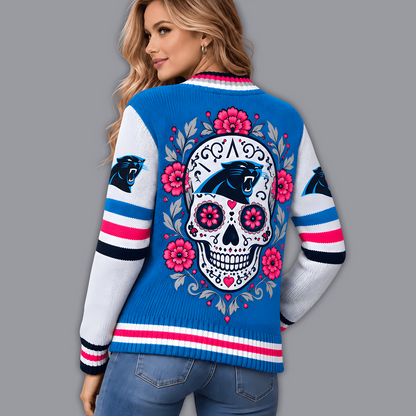 Premium NFL x CAR Floral Skull Knit Cardigan