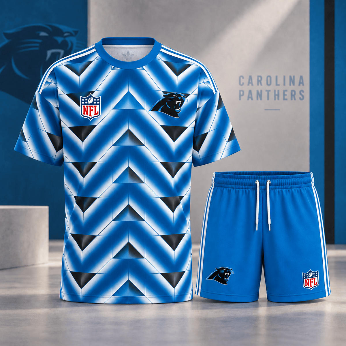 Premium NFL x CAR Geometric Performance Shirt & Shorts Set