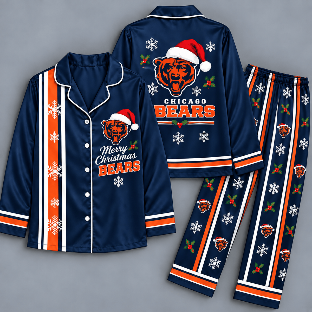 Premium NFL x CHI Merry Matchday Christmas Pajama Set