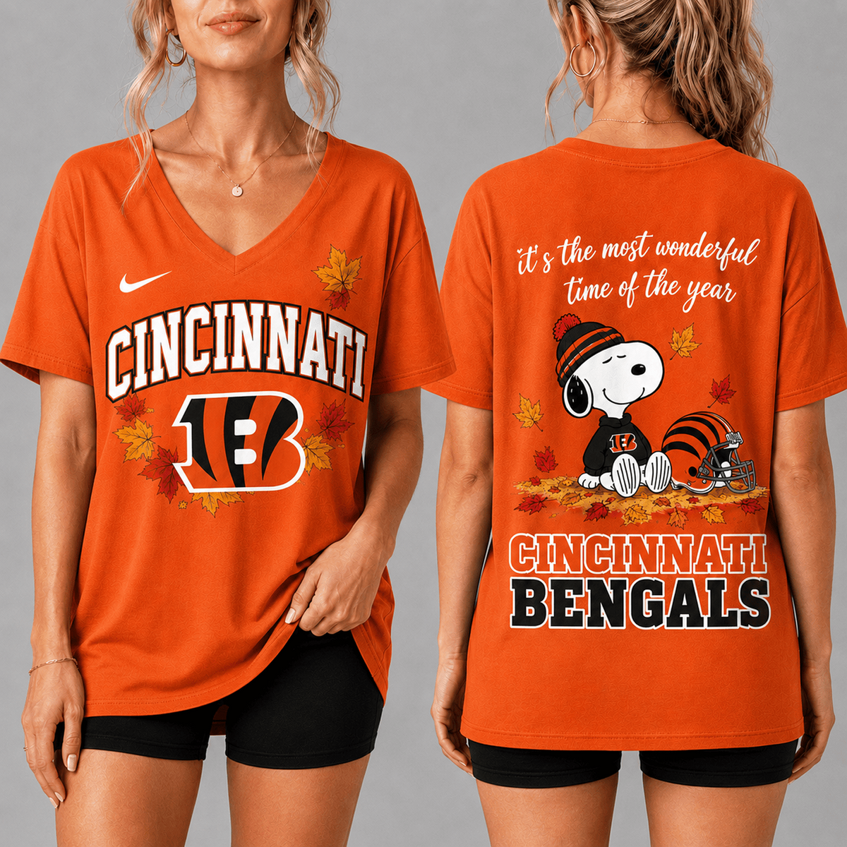 Premium NFL x CIN Fall Football Season Comfort V-neck
