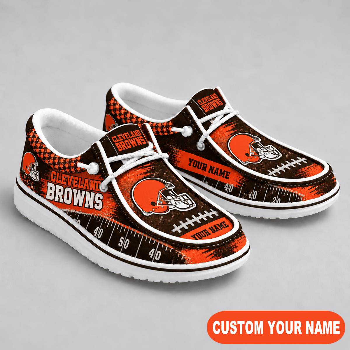 Premium NFL x CLE Game Day Yard Line Loafer Shoes