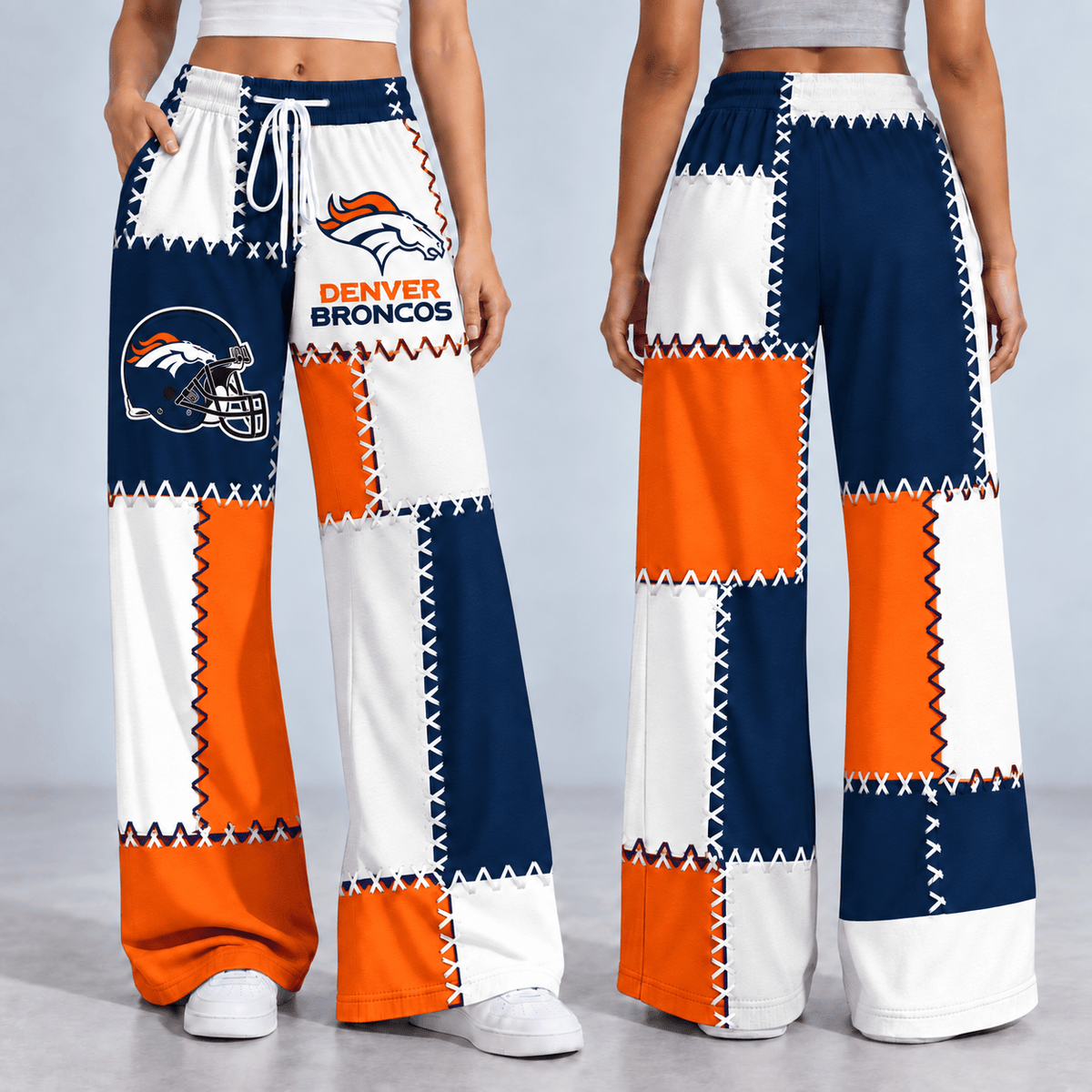 Premium NFL x DEN Patchwork Casual Pants