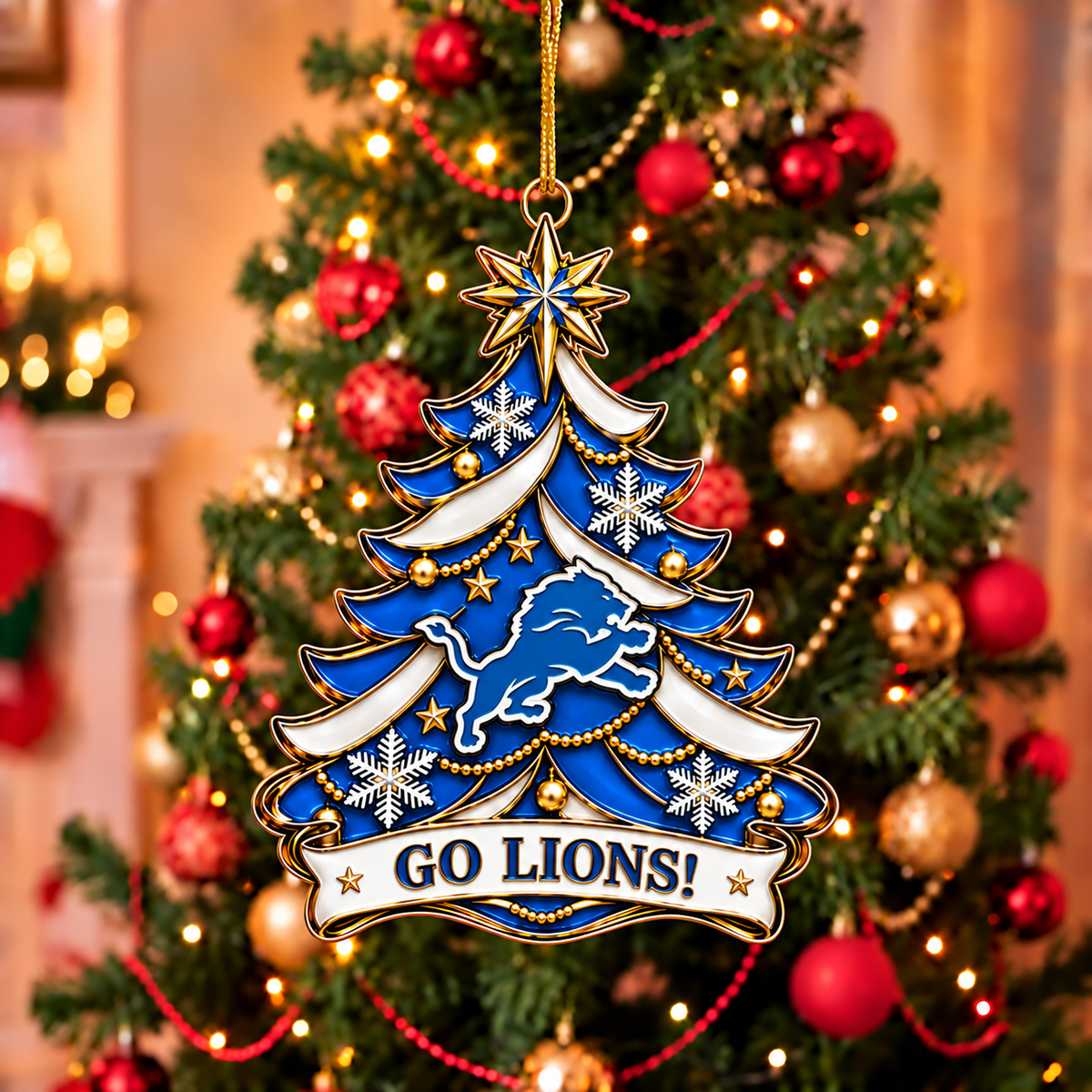 Premium NFL x DET Christmas Tree Ornament