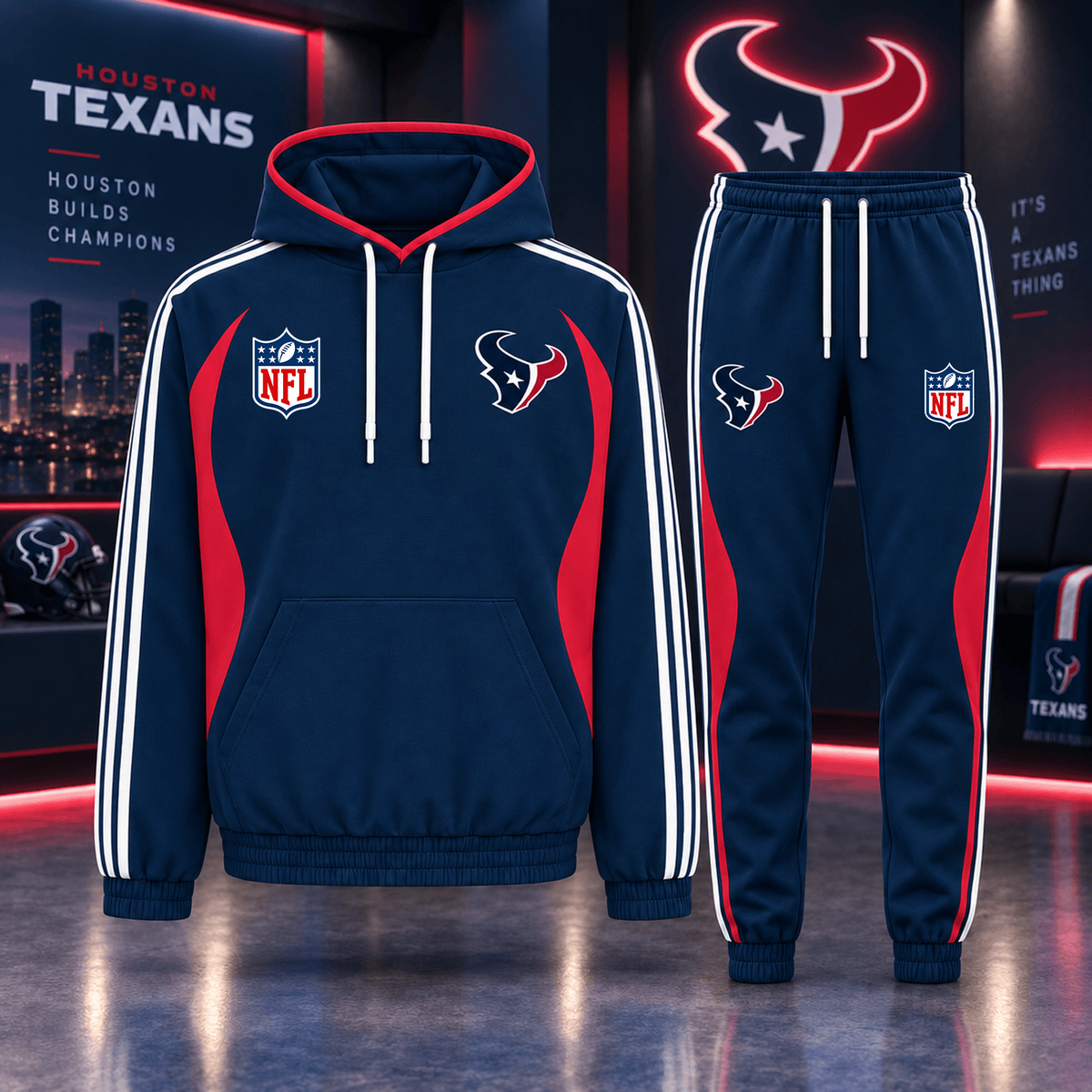 Premium NFL x HOU Sideline Performance Hoodie & Jogger Set