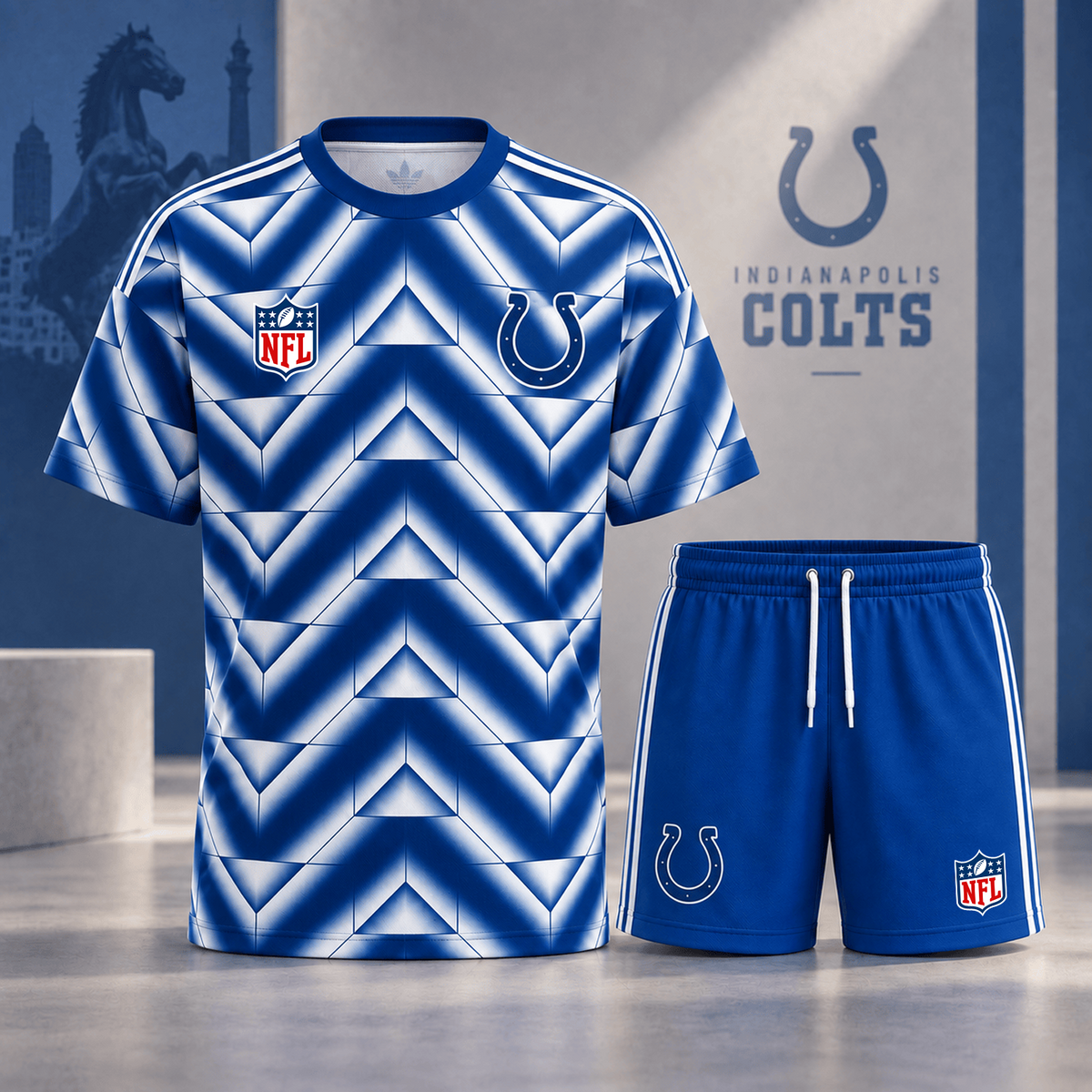 Premium NFL x IND Geometric Performance Shirt & Shorts Set