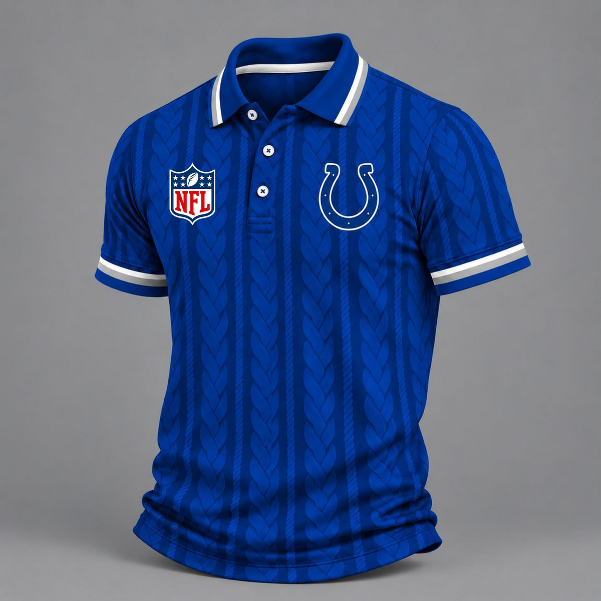 Premium NFL x IND Retro Football Fan Short Sleeve Apparel Polo Shirt
